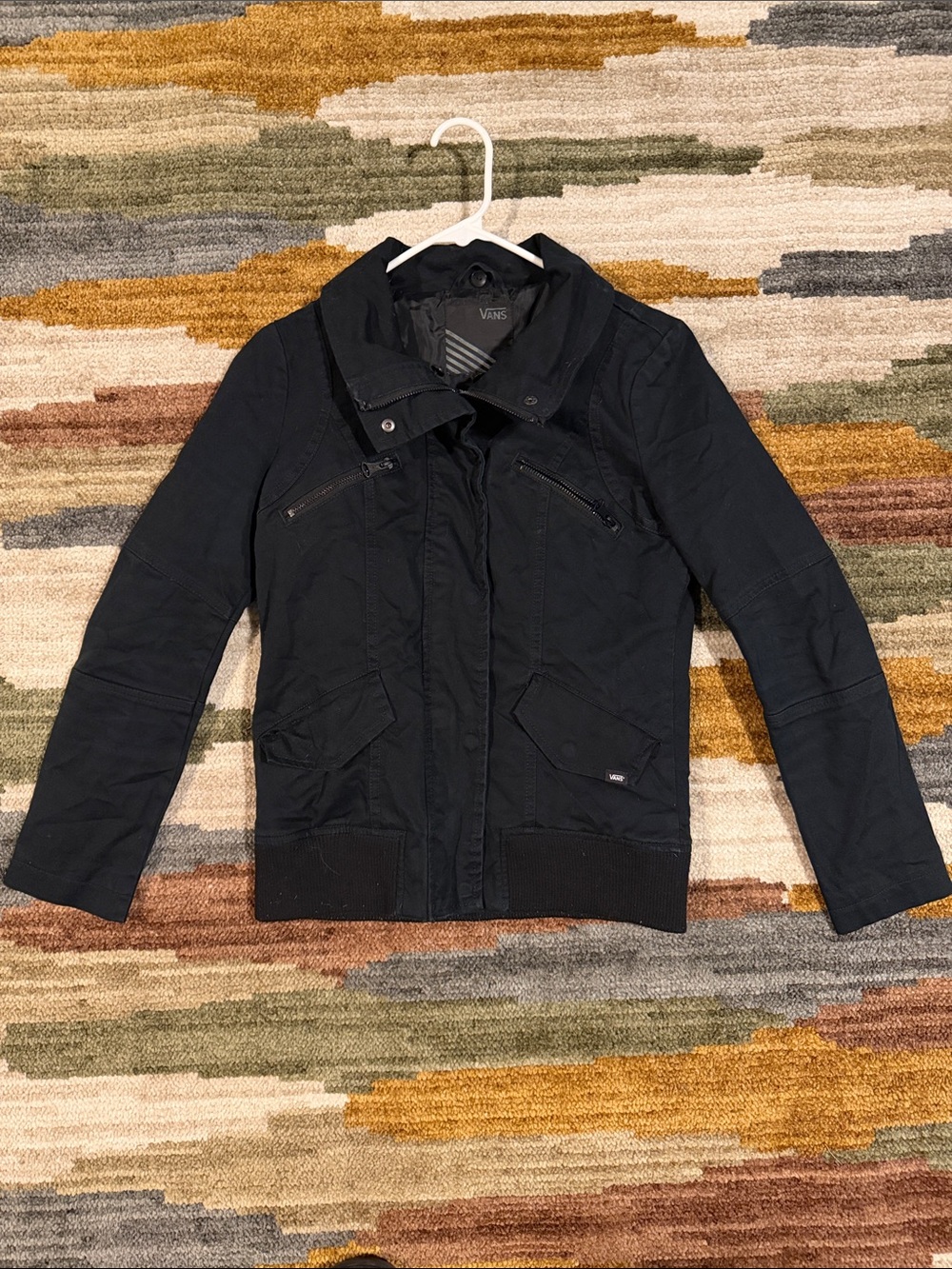 Vans Women's Black Jacket with Zip Pockets